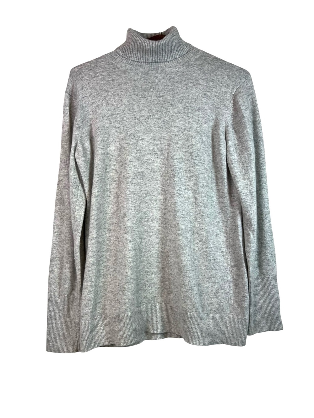Nordstrom Collection Gray 100% Cashmere Turtleneck Sweater XL Soft Knit Warm